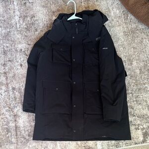 OLAY Men's Black Puffer Coat with Hood